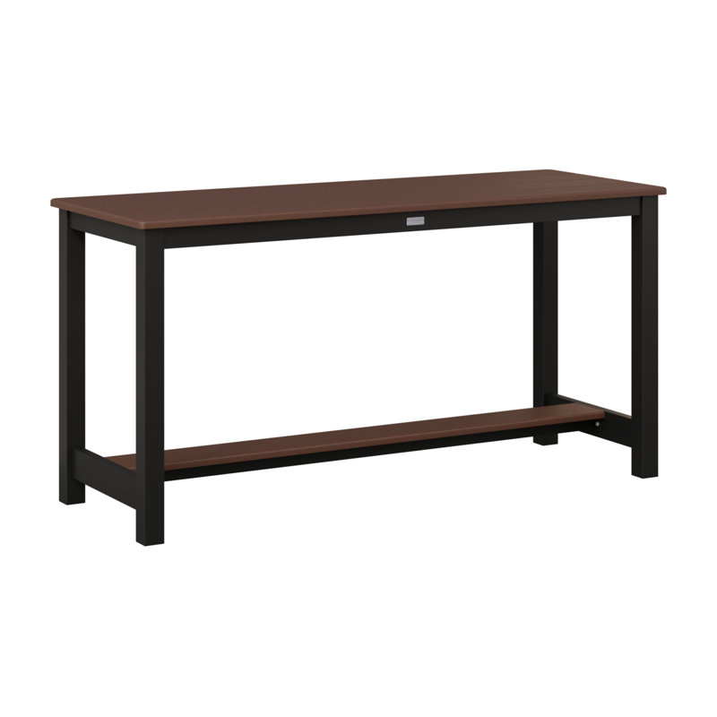 Balcony Outdoor Rectangle Dining Table, Chocolate Brown, Matte Black