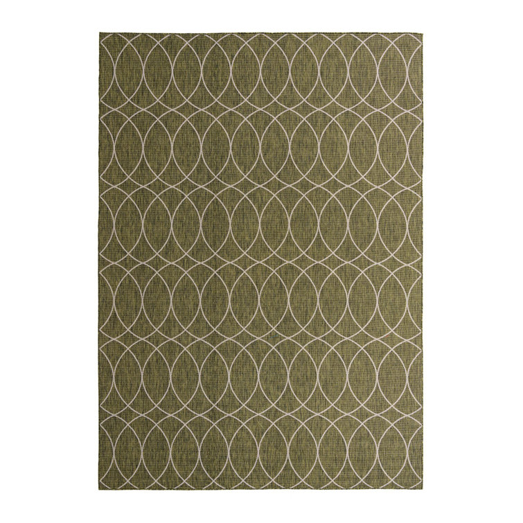 Geometric Indoor/Outdoor Area Rug in Green