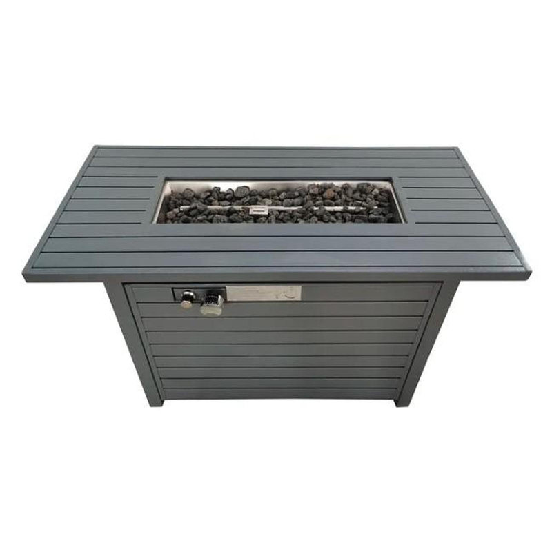 Table de foyer d'extérieur avec couvercle 25 H x 42 W (gris)