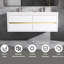 Meuble-lavabo mural flottant avec double surface de comptoir en blanc-570552125-571681137