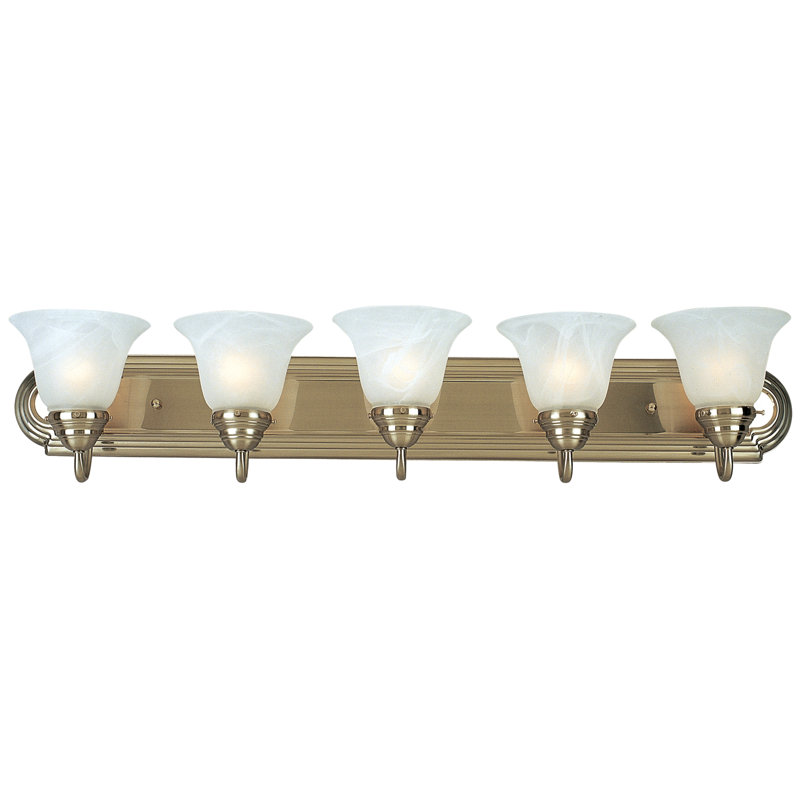 Mandu 5 - Light Dimmable Vanity Light, Marble/Satin Nickel