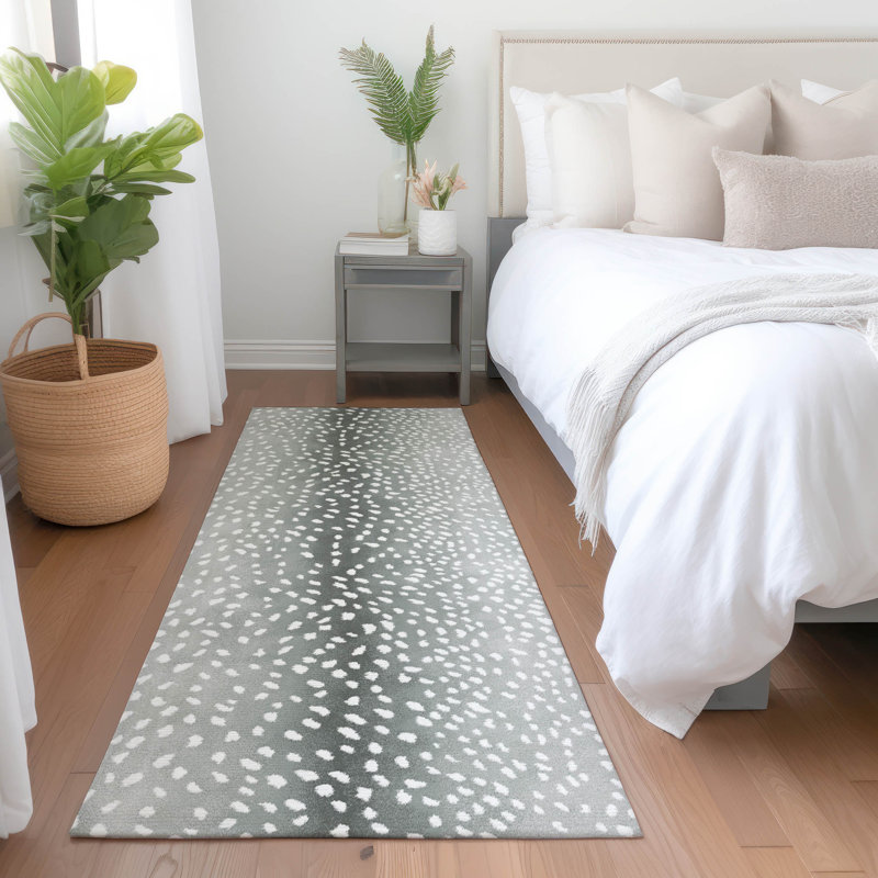 Premium Machine Washable Merilou AMF44 Gray Rug, Runner 2'3" x 7'6"