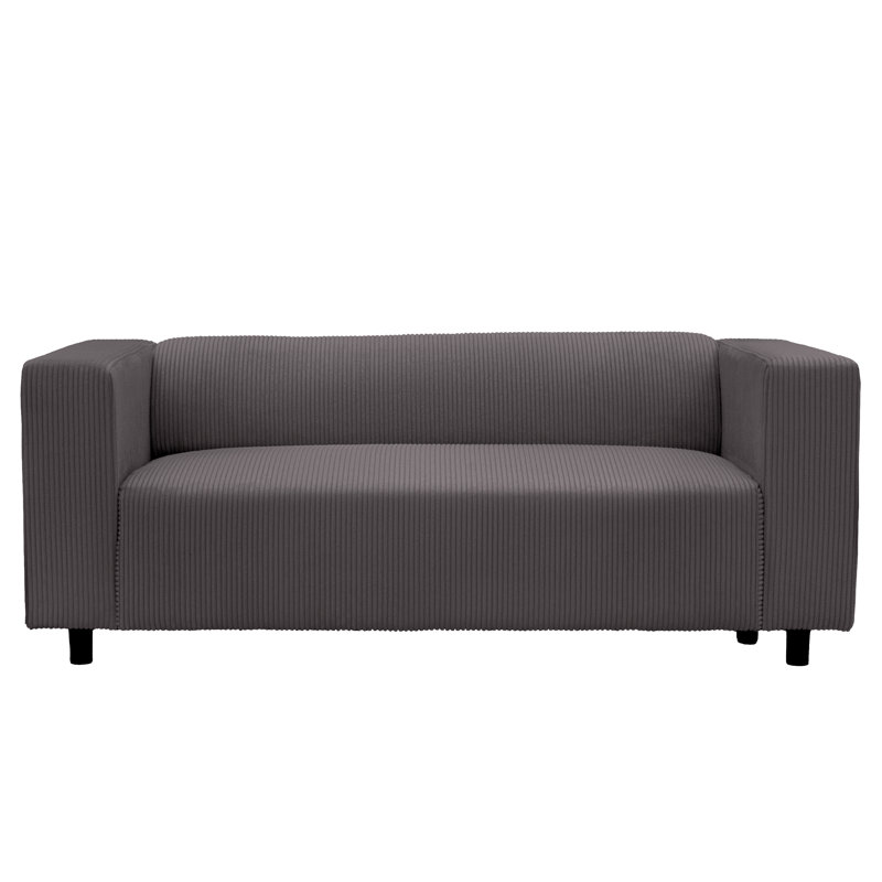 3 Seater Corduroy Sofa, Dark Grey