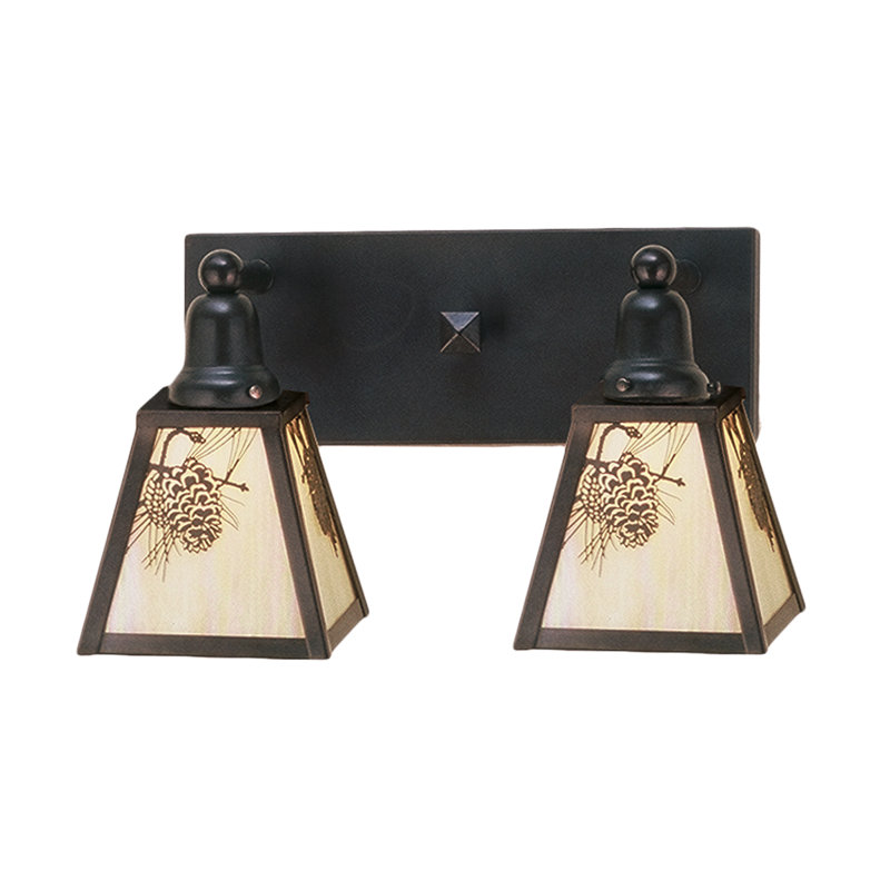 Bronze 17" Dimmable Vanity Light with Glass Panels