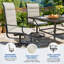 2 chaises de patio pivotantes d'extérieur 2 pièces, chaises de patio à cadre en métal rotatif à 360 ° avec tissu Teslin épaissi, chaises de terrasse pour l'extérieur avec accoudoirs pour terrasse et cour-992292071