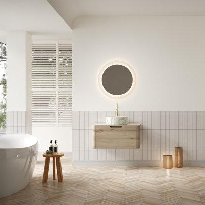 Meuble-lavabo 24 po avec lavabo, armoire de rangement flottante en contreplaqué avec tiroir Xai Xai 