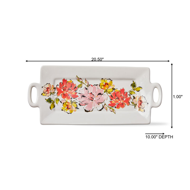 In Bloom Rectangular Platter White Earthenware Everyday
