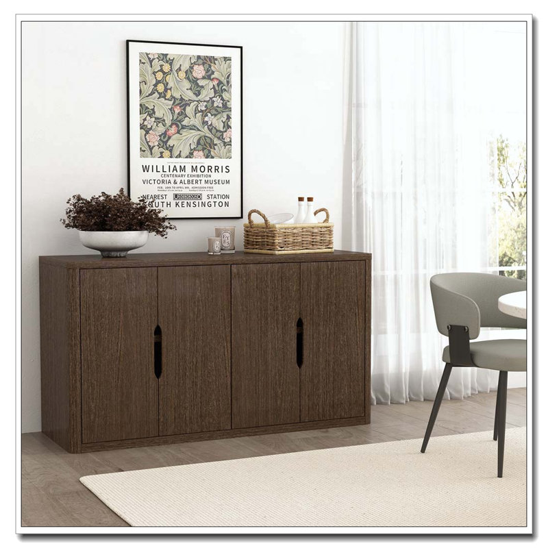 Armoire 4 portes avec rangement, Noyer