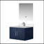 Meuble-lavabo bleu marine 30 po X P 22 po D, comptoir en quartz blanc, ensemble de robinet et Miroir à DEL-6937191