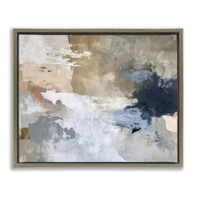 Abstract Earthy Brushstrokes  Floater Canvas Wall Art, design by LSR Creative Studio