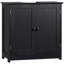 Armoire de salle de bain sous le lavabo avec 2 portes et tablette, meuble-lavabo à piédestal, noir