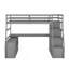 Lit mezzanine simple avec 7 tiroirs, 2 tablettes et bureau - Gris-1263902951