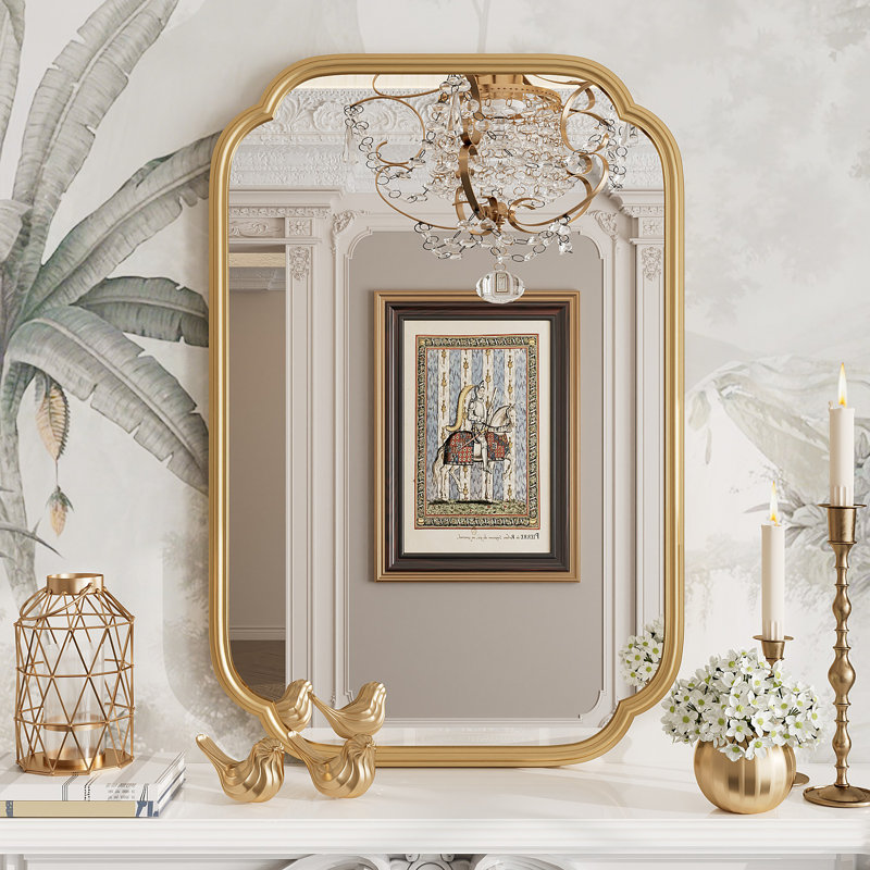Miroir mural Amara, 30 po x 20 po, Doré