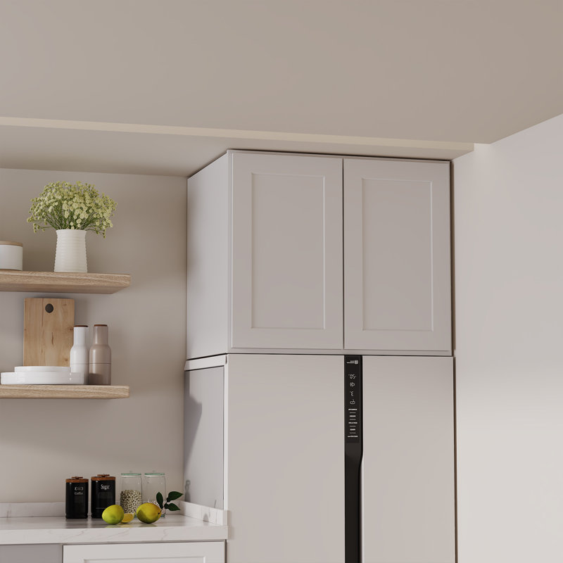 Armoire murale standard HOMEIBRO Cozy Design, 30 po L x 24 po P x 24 po H, en contreplaqué, couleur gris tourterelle, prête à assembler