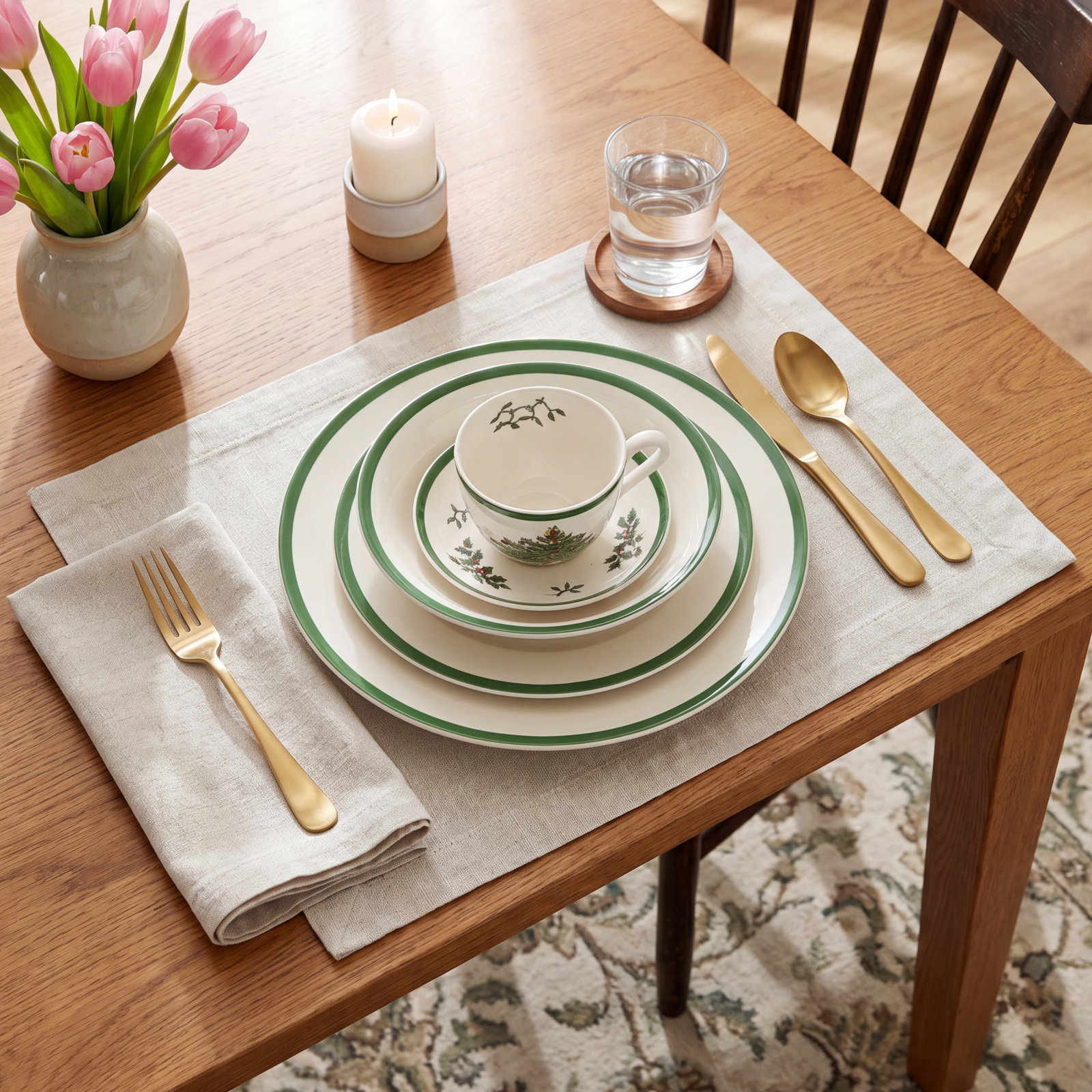 Christmas Tree Stoneware Dinnerware Set