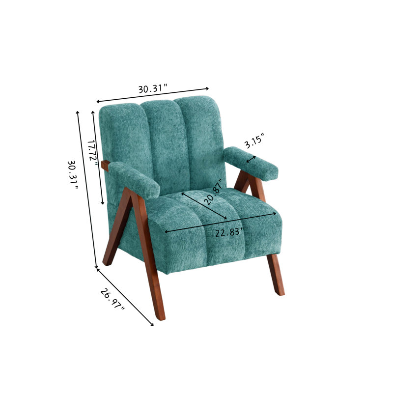 Fauteuil d'appoint Mid-Century 30 po, Bleu