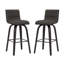 Aluin Mid-century Modern Swivel Counter or Bar Height Bar Stool in Faux Leather and Wood-512247213-512247212-512247200