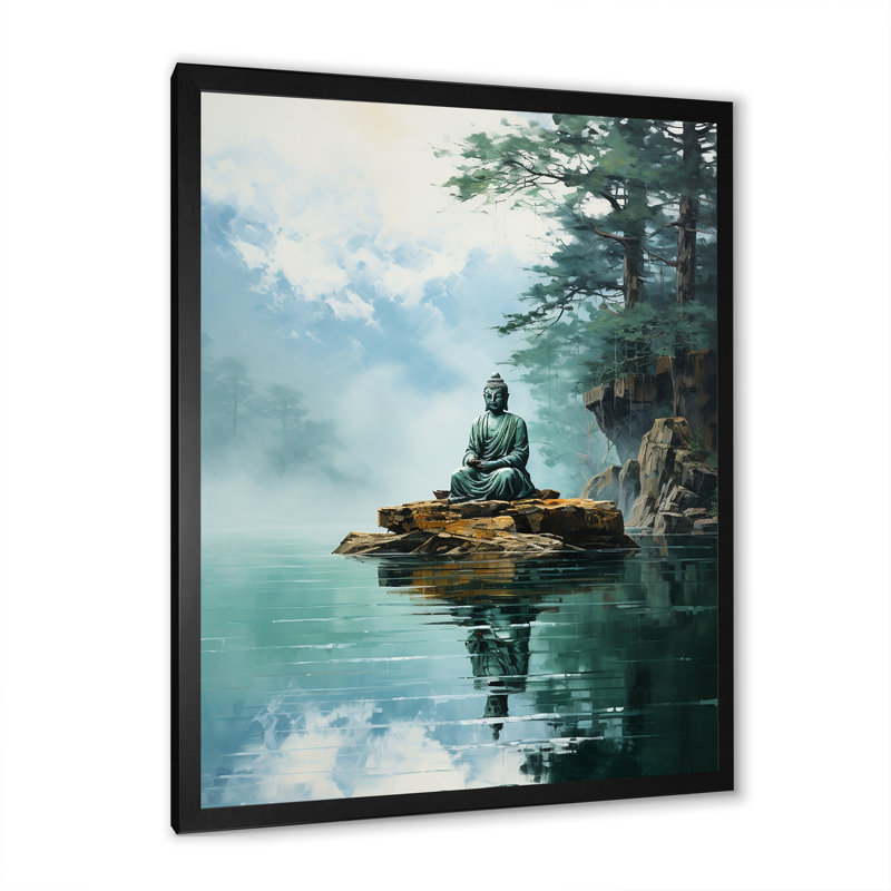 «Tranquil Mind Meditation I», reproduction sur toile, Cadre simple noir, H 44 po x l 34 po x P 1,5 po