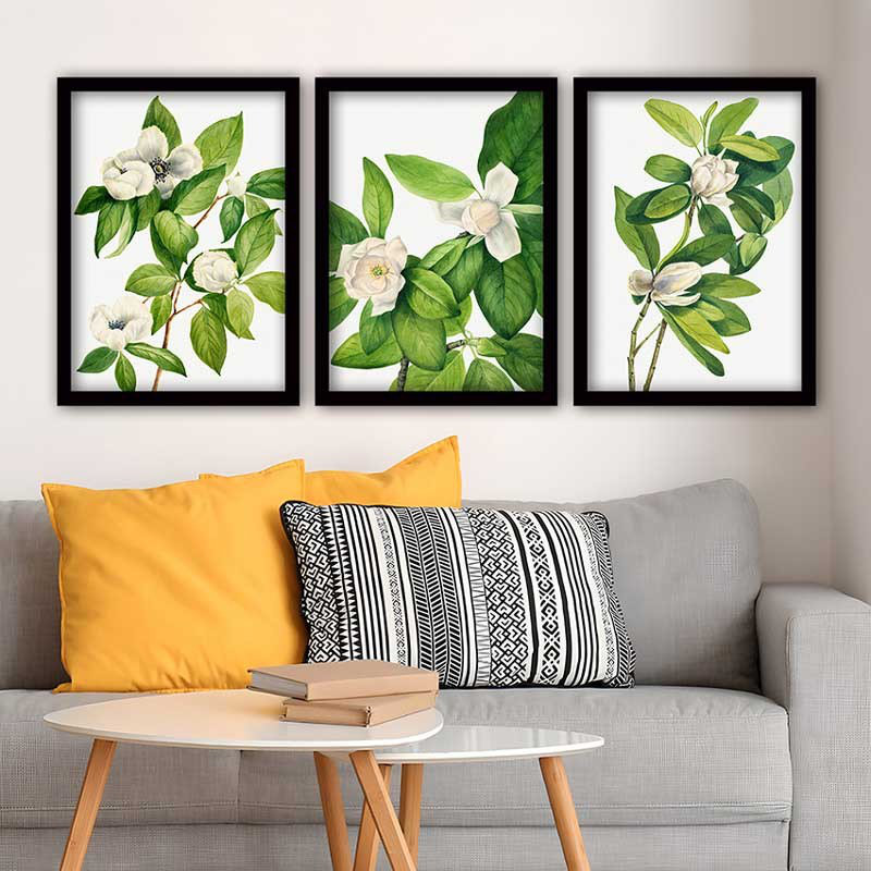 Stunning Decorative Framed Painting Set (3 Pieces), 21.7 x 29.5 Inches Each | 100% Wooden Frame with 0.8 Inch Polystyrene | UV Digital Printing | Perfect for Living Room, Office & Gallery Wall Decor