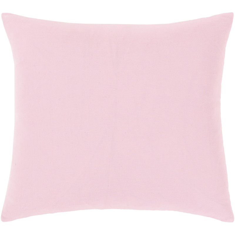 Typography Cotton Throw Pillow, Polyester/Polyfill, Pale Pink