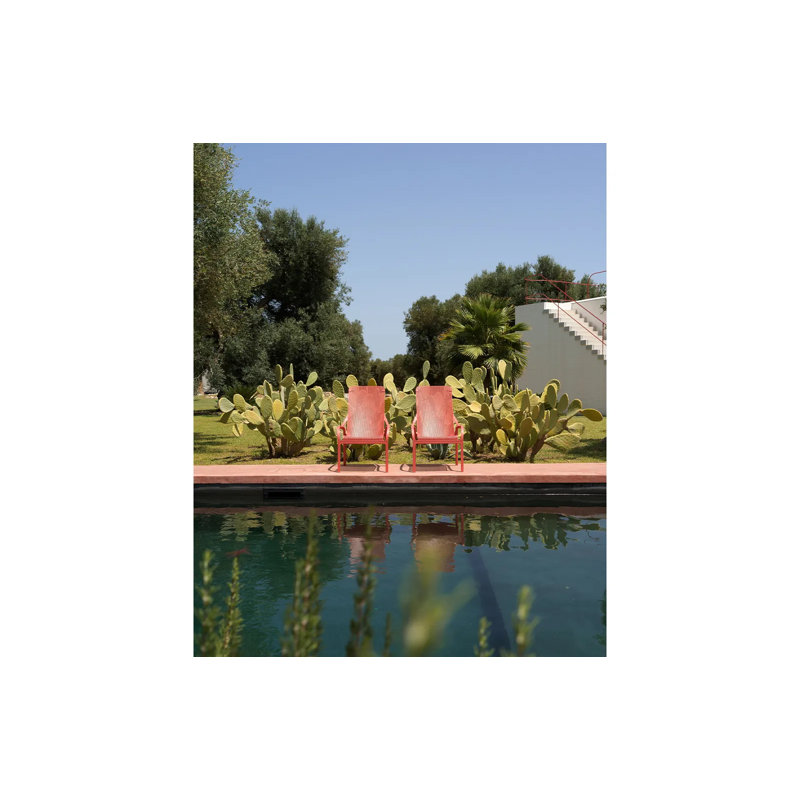 Net Outdoor Lounge Chair, Coral