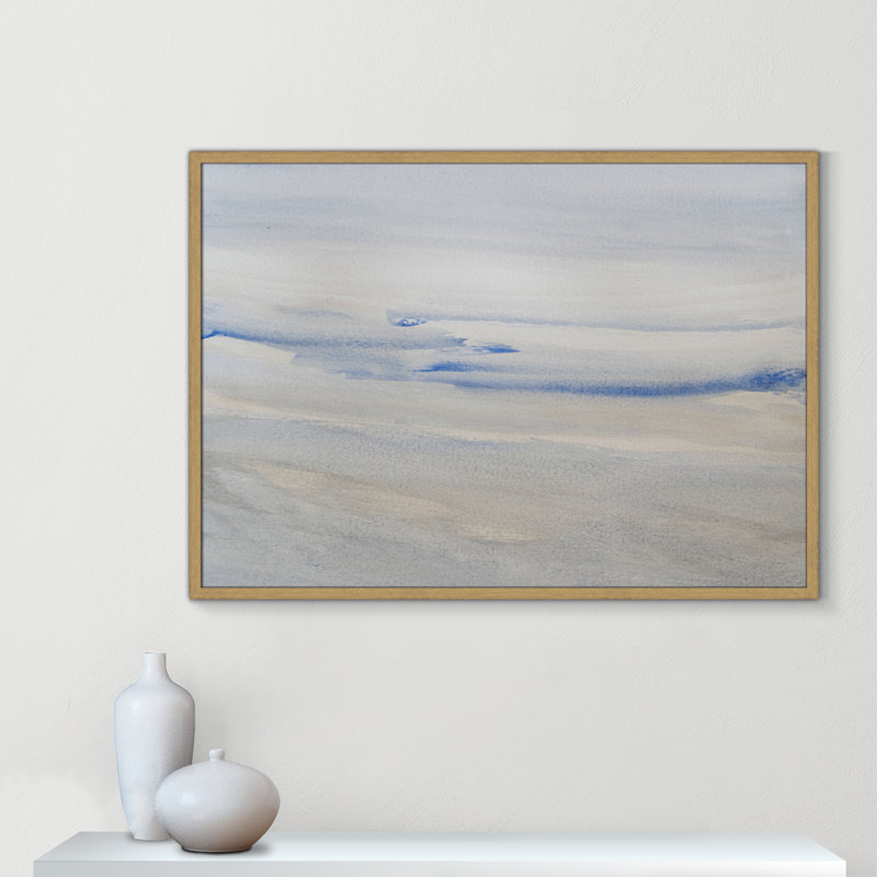«Silent Direction Print» par S.H. Khân, Grain de bois naturel, L 41,5 po x H 29,5 po, Impression encadrée