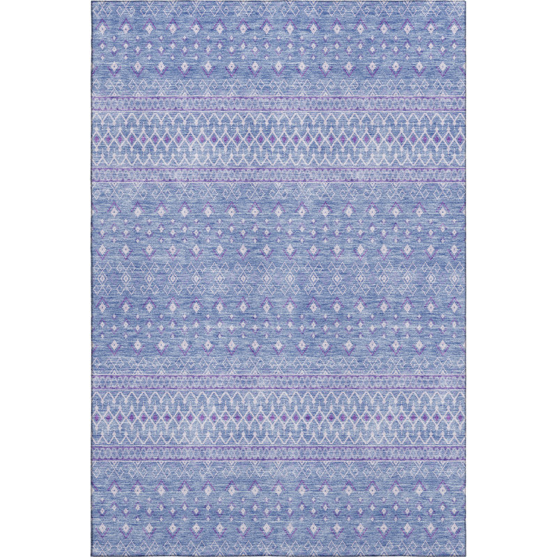 Premium Machine Washable Prisco Sky Rug, Rectangle 2'6" x 3'10"