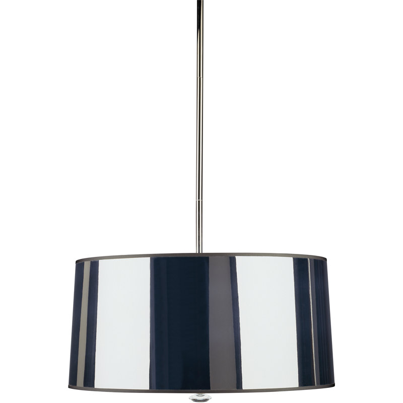 Lustre cylindrique unique à 3 lumières Penelope, Mylar argenté
