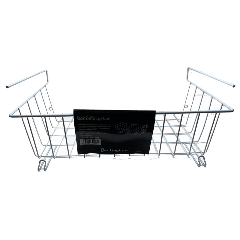 Buckingham Premium Under Shelf Storage Basket Space Saving Shelf Organiser  ,   Stainless Steel