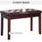 Duet- Keyboard Bench With Faux Leather Cushion And Robust Wooden Frame In Brown Piano Upholstery Base For Duets