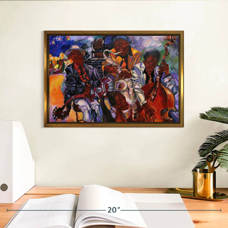 Jazz Band artistes, Cadre flottant doré, 13 po x 9 po