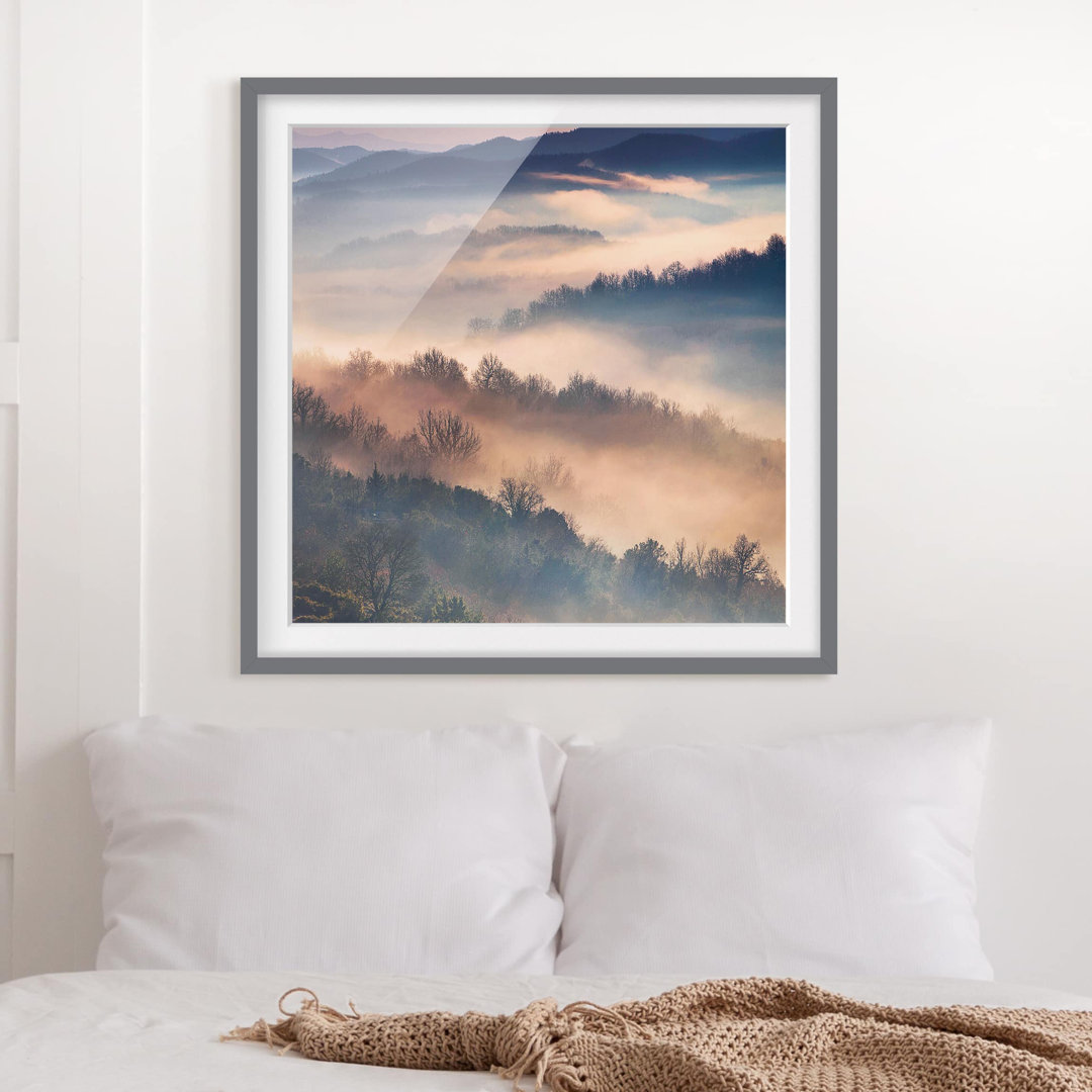 Gerahmtes Poster Fog at Sunset