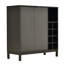 Armoire décorative 2 portes, armoire de rangement pour la cuisine, armoire de hall d'entrée, support à vin avec porte-gobelet-108924300