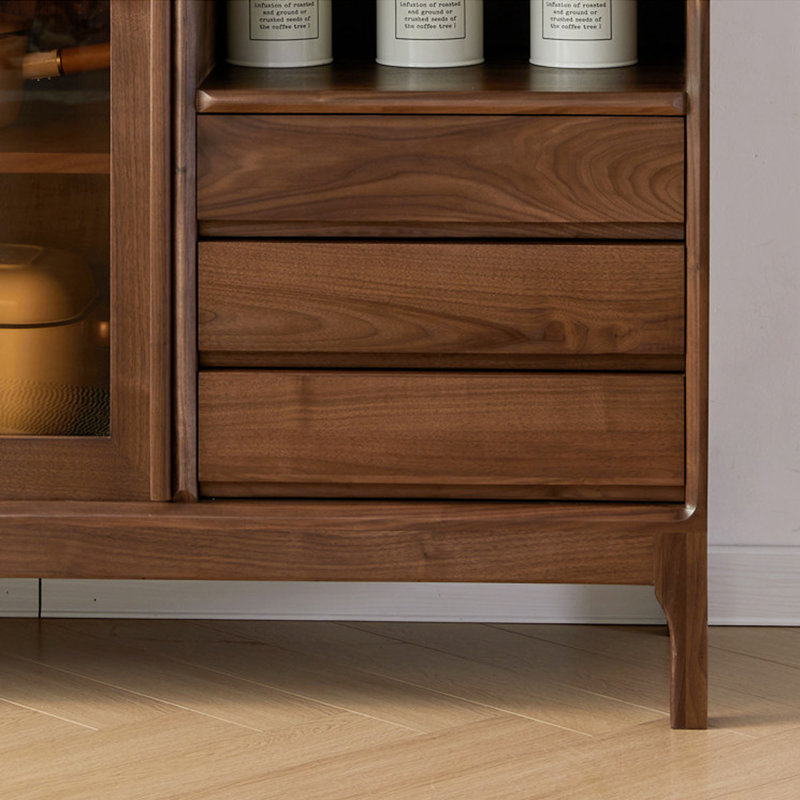 Buffet simple en bois de noyer noir, H 33,46 po x l 59,05 po x P 15,74 po