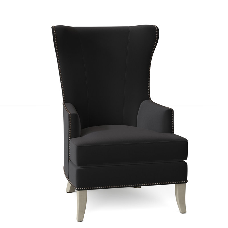 Andrew Wingback Chair, 4787 Mineral, Pewter, Almond Buff