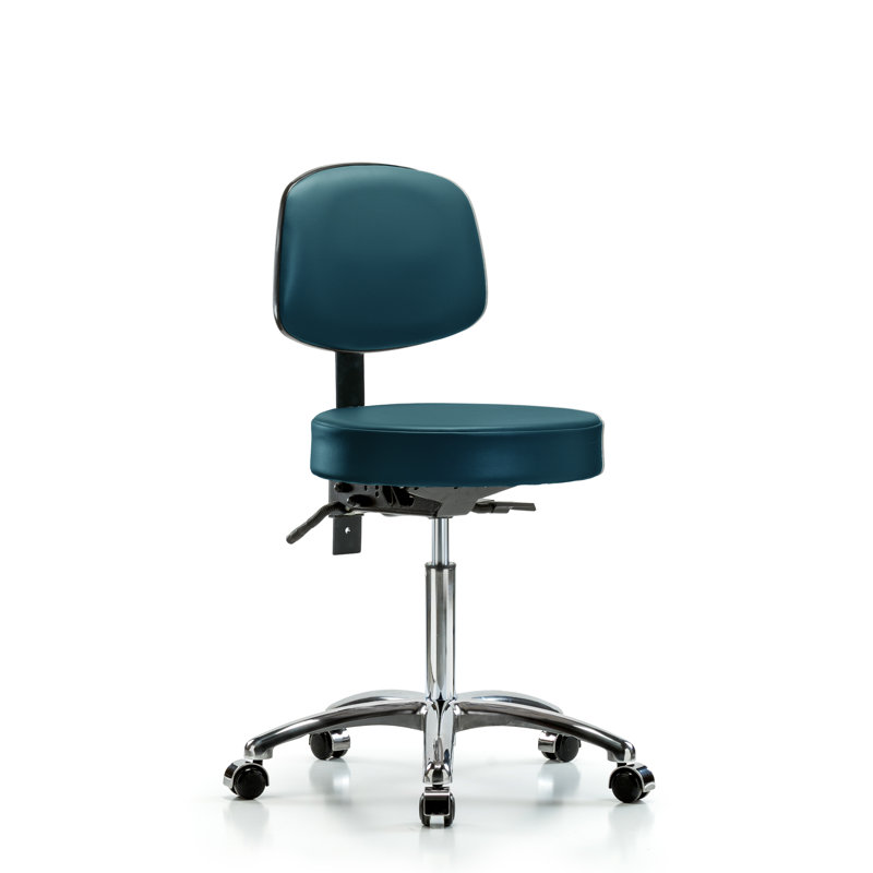 Chaise de travail Jemiliah Jelimiah, Bleu marine, Roulettes