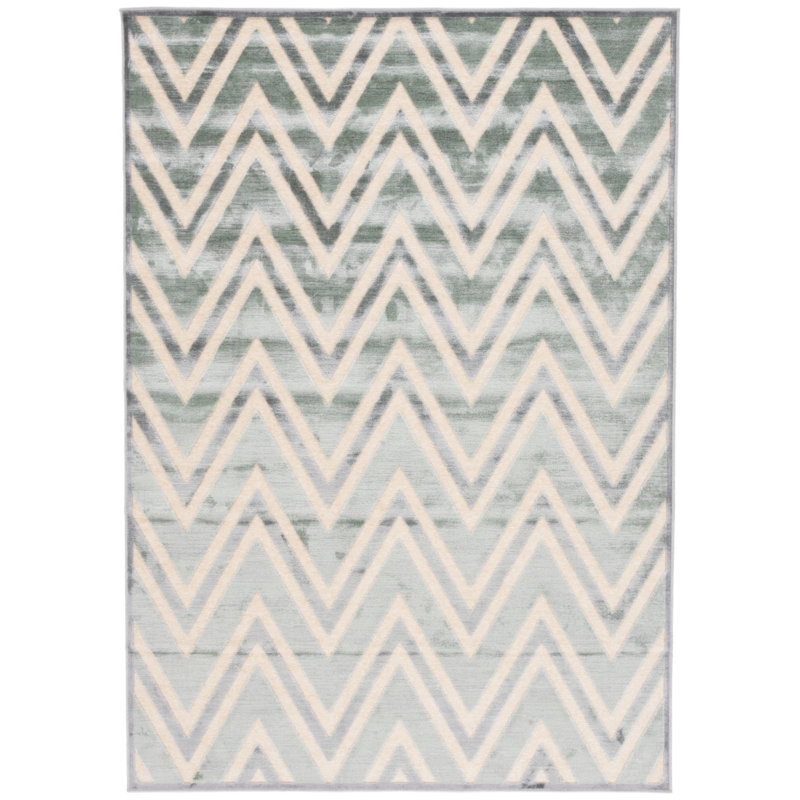 Haileymarie Paradise Performance Chevron Rug, Rectangle 5'3" x 7'6"