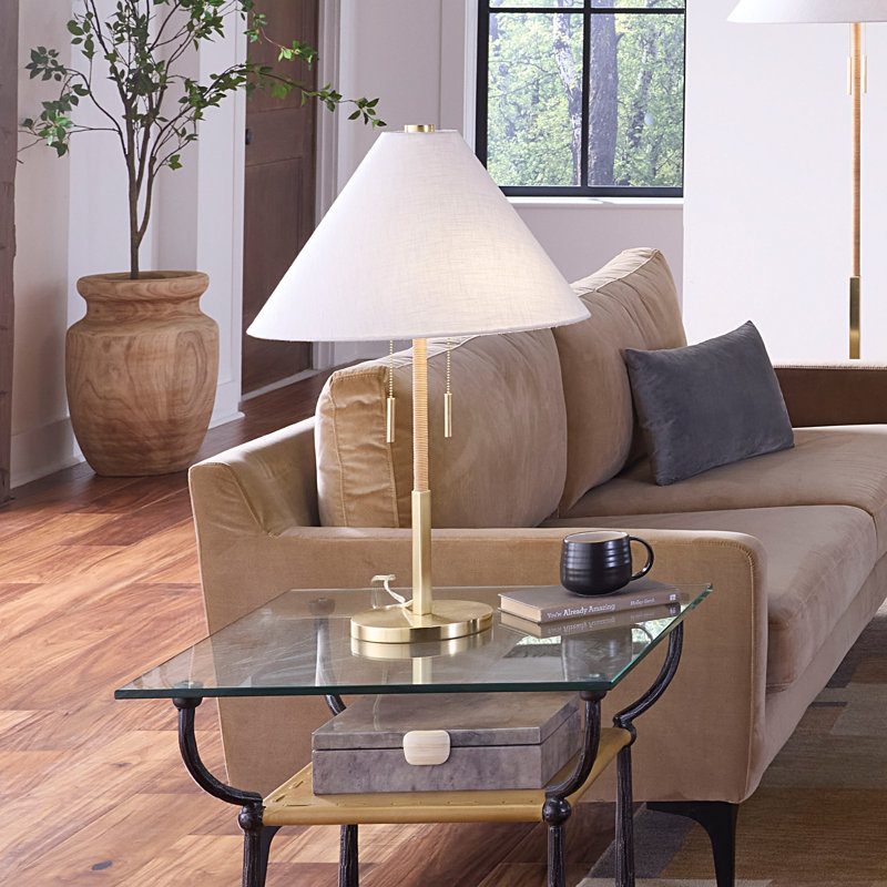 Harrison Rattan Table Lamp, Natural