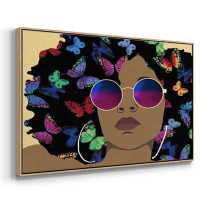 «Butterfly Diva I», peinture sur toile encadrée