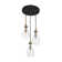 Hooman 3 - Light Cluster Teardrop Pendant Black and Brass with Glass shade 11.8 inches W Ceiling Base