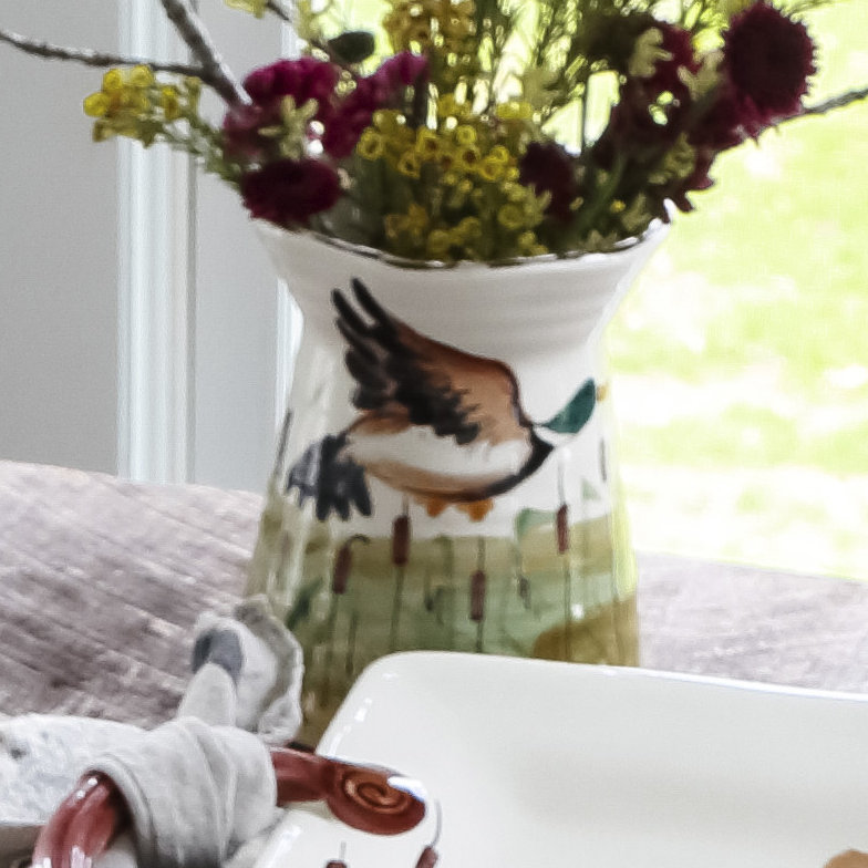 Wildlife Earthenware Round Utensil Crock