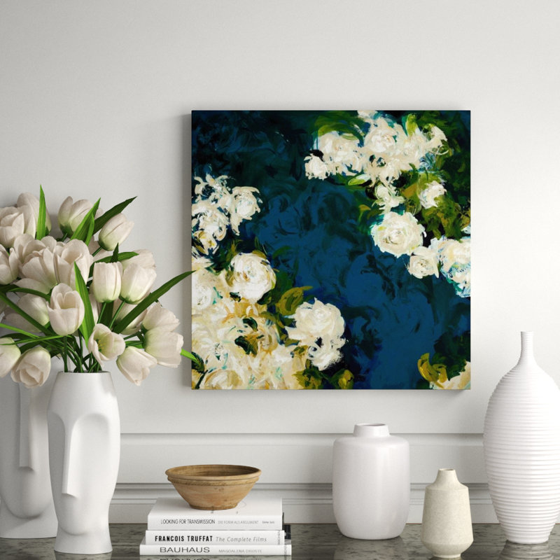 Flowers Fall I Painting by Sara Brown, Plexi, 24" H x 24" W 