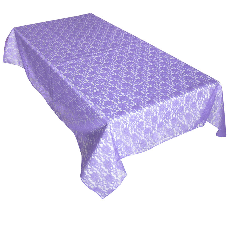 Floral Lace Overlay, 84" x 58", Lavender