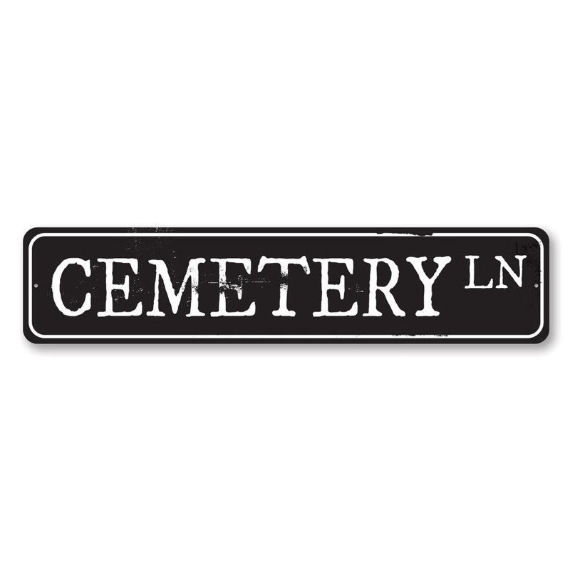 Enseigne en métal cimetière, H 4 po x l 18 po x P 0,04 po