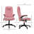 High Back Vibration Massage Office Chair with 6 Vibration Points, Heated Reclining with Remote-306155332-318800399