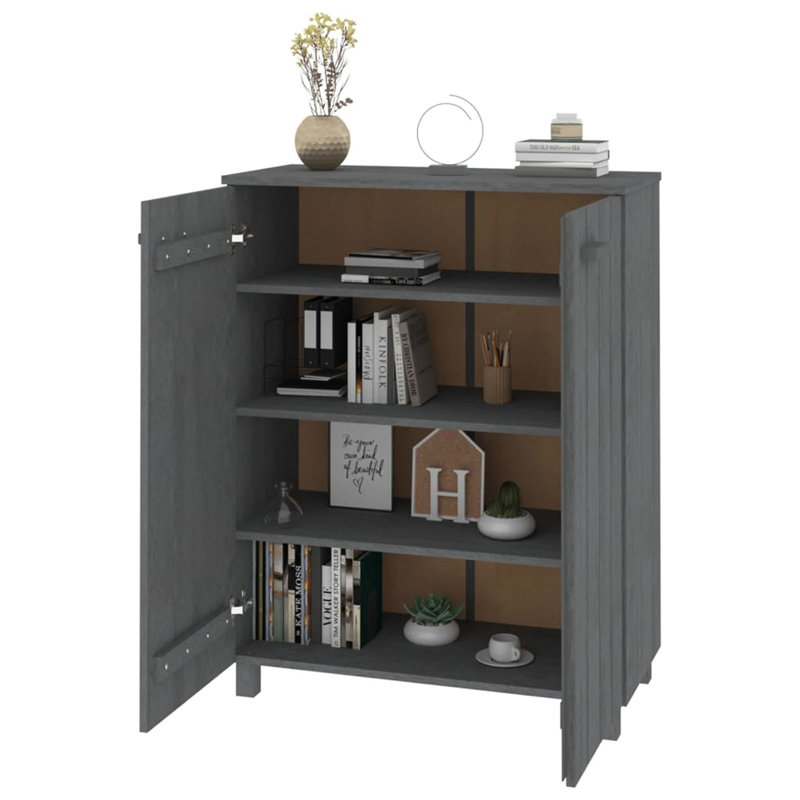 Jezelle 16 Pair Shoe Storage Cabinet, Dark Grey