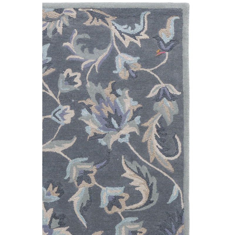 Tapis floral en laine touffeté à la main Arber Jardin, Tapis de couloir 2 pi 3 po x 10 pi
