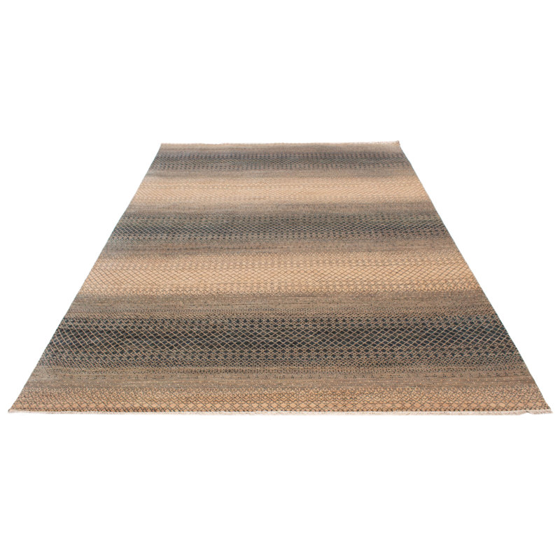 Tapis gris ombre en soie beige 9 pi 11 po x 13 pi 11 po