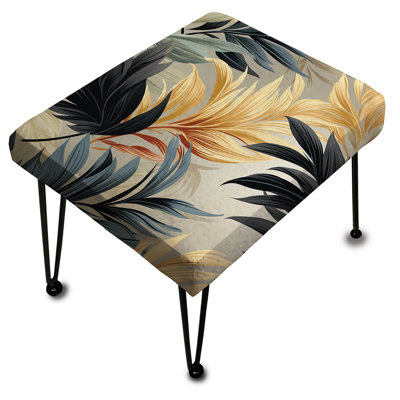 Miroir monochrome à motif tropical III - Repose-pieds rectangulaire tropical