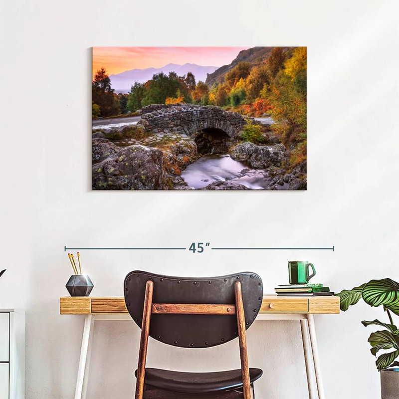 Pont Nicci Asceur en automne, H 24 po x l 36 po